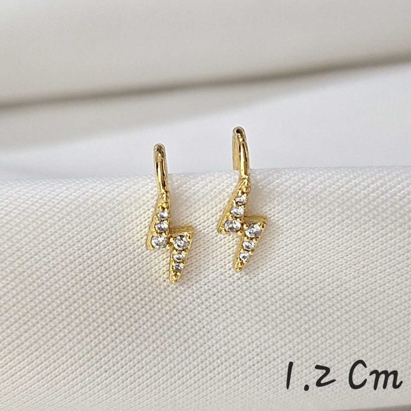 GENERICO - Aretes Earcuff De Rayo Circon Blanco En Rodio + Caja