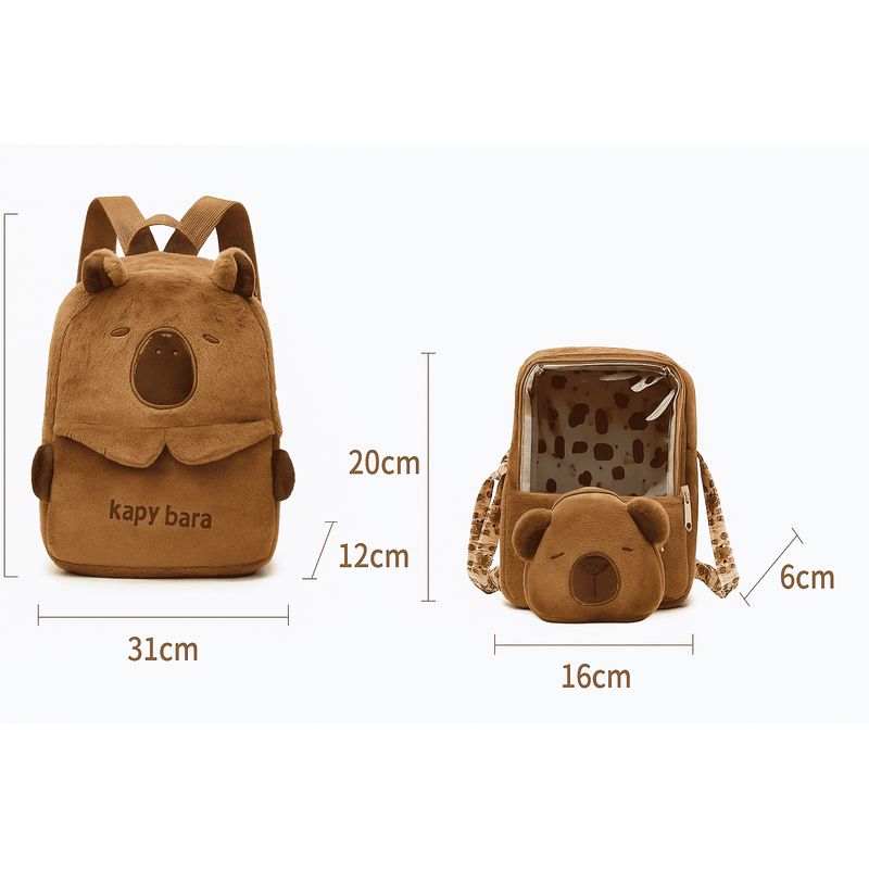 AMERICAN GENERICS - Set Mochila y Lonchera Infantil Kapy Bara  Suaves tiernas y prácticas