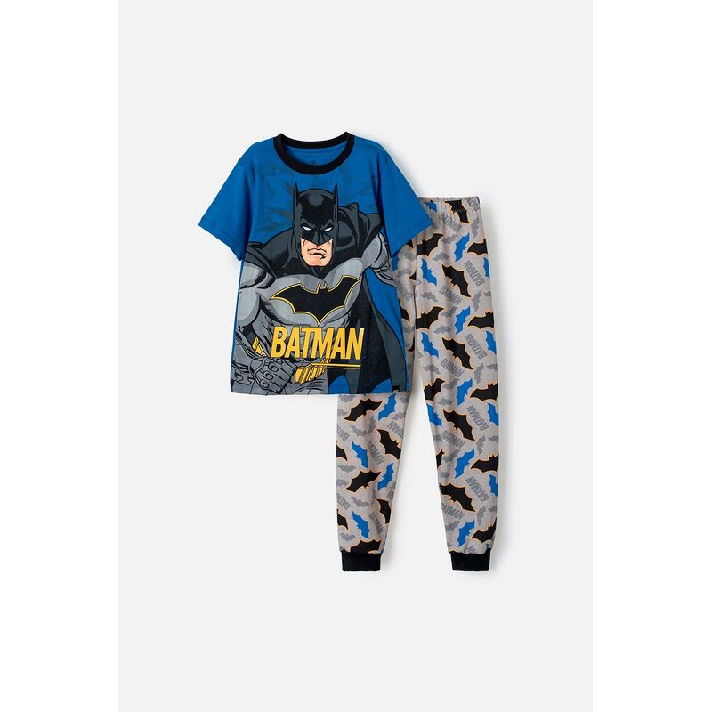 DC COMICS - Pijama de Batman  manga corta azul para niño