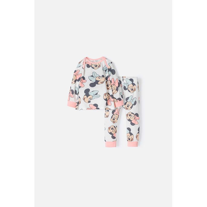 DISNEY - Pijama de Minnie Mouse multicolor con pantalón largo para bebé niña