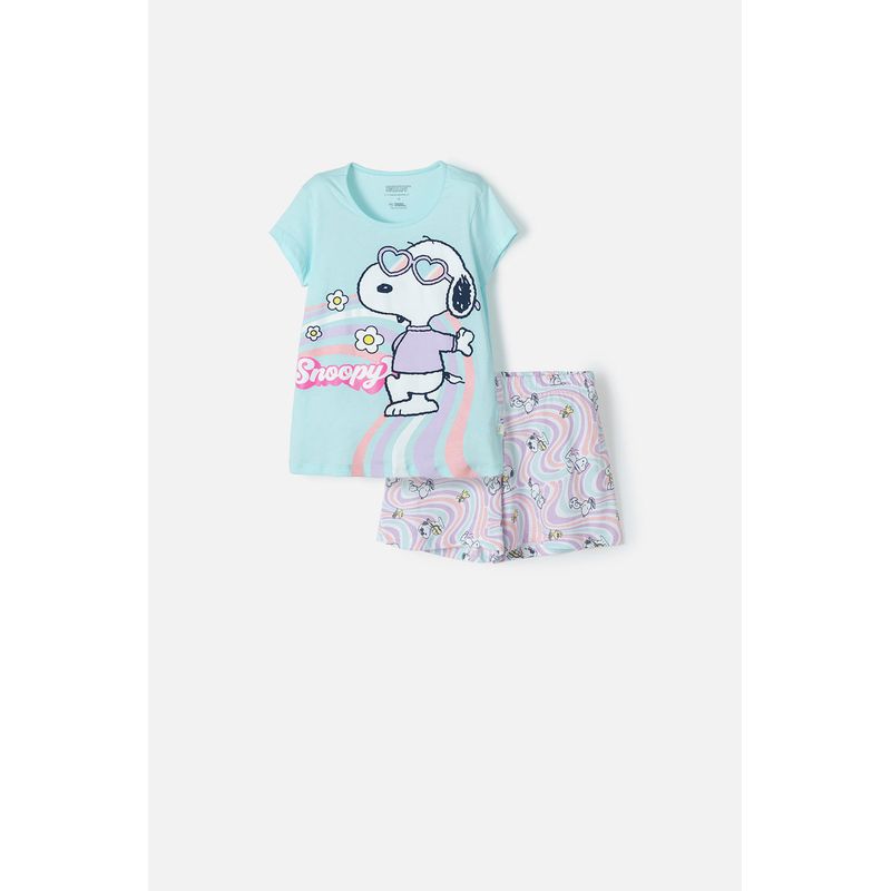 SNOOPY - Pijama Snoopy con short multicolor para niña