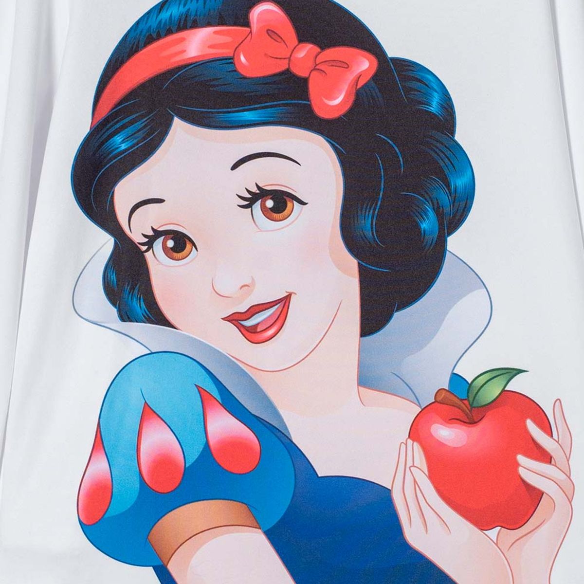 DISNEY - Pijama de Blancanieves blanca y azul de camiseta manga larga para niña
