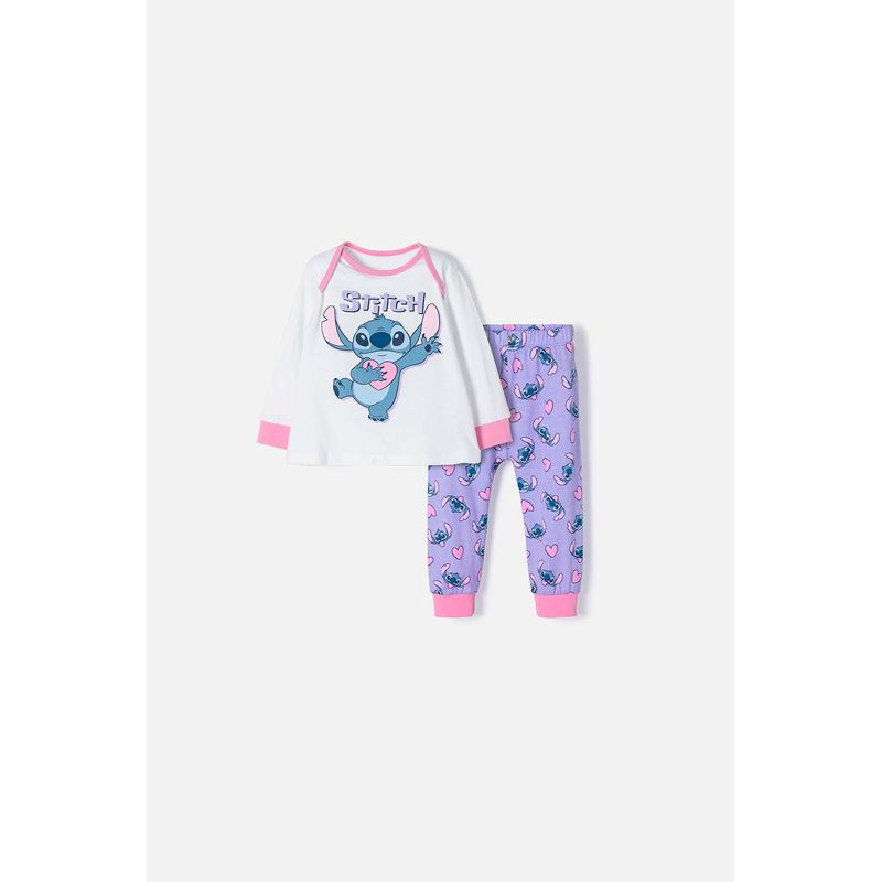 DISNEY - Pijama de Stitch multicolor de pantalón para bebé niña