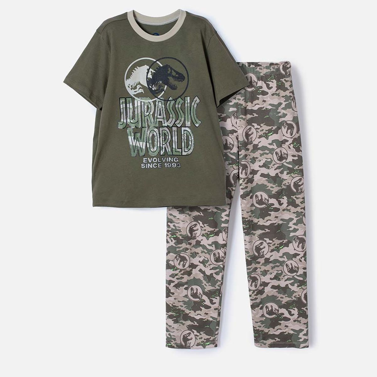 UNIVERSAL - Pijama Jurassic World camiseta manga corta niño