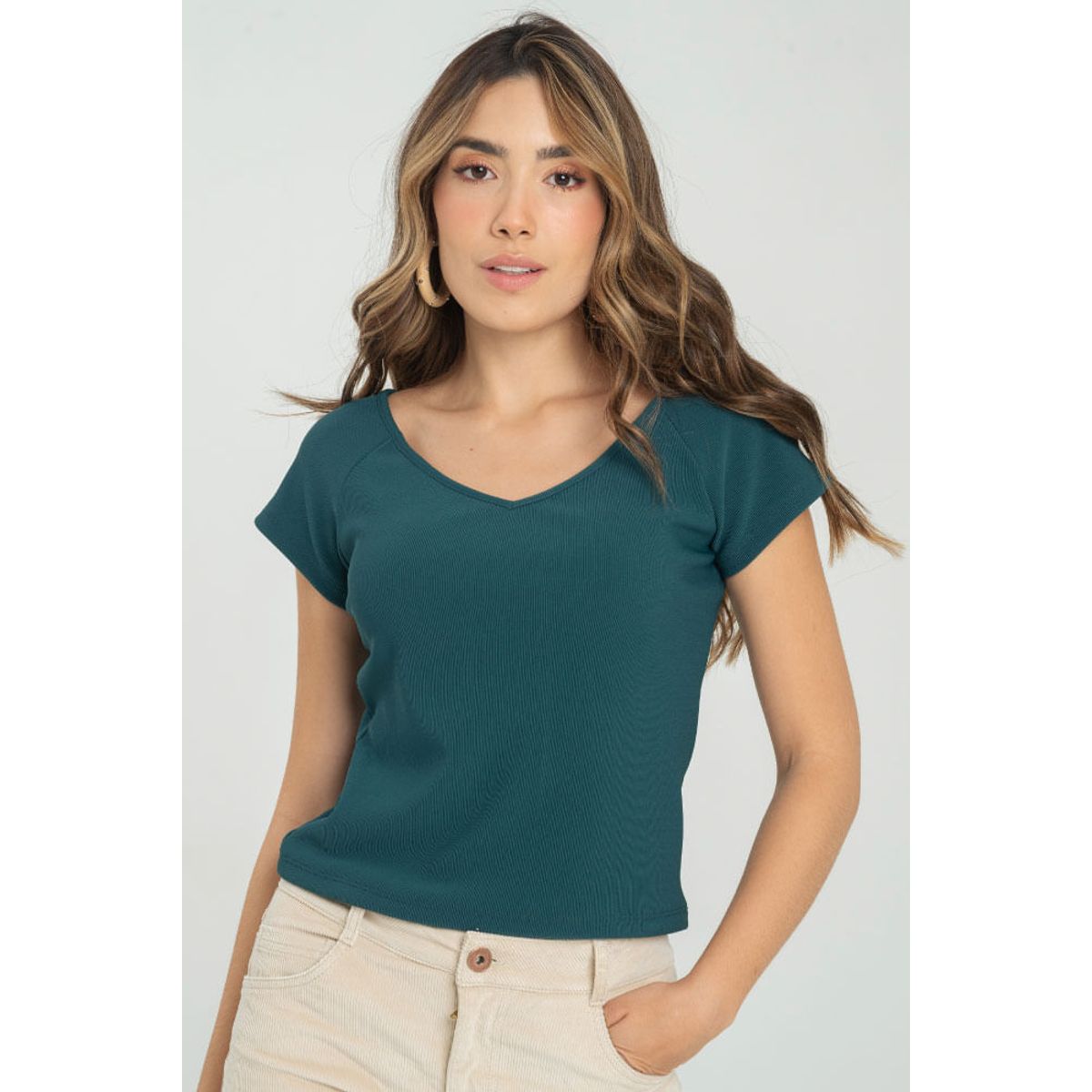 RAGGED - Top rib emilia Verde oscuro Ragged