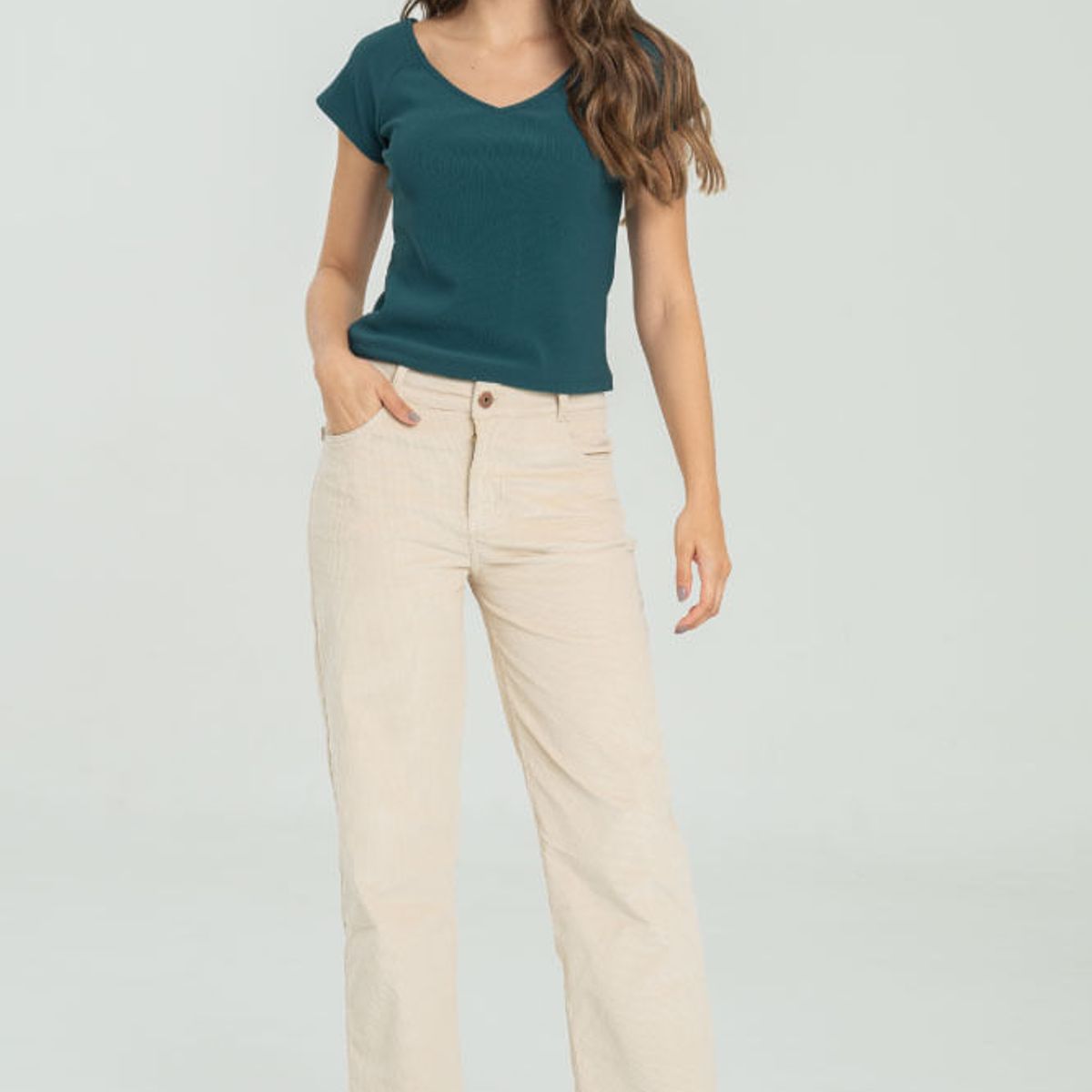 RAGGED - Top rib emilia Verde oscuro Ragged