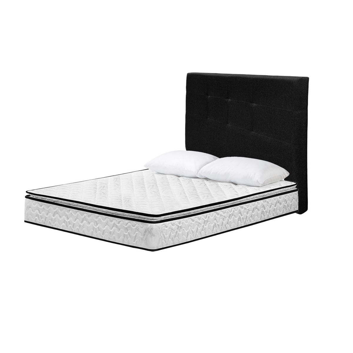 HIGH CLASS - Combo Stanford Sencillo Almohada Cabecero Negro