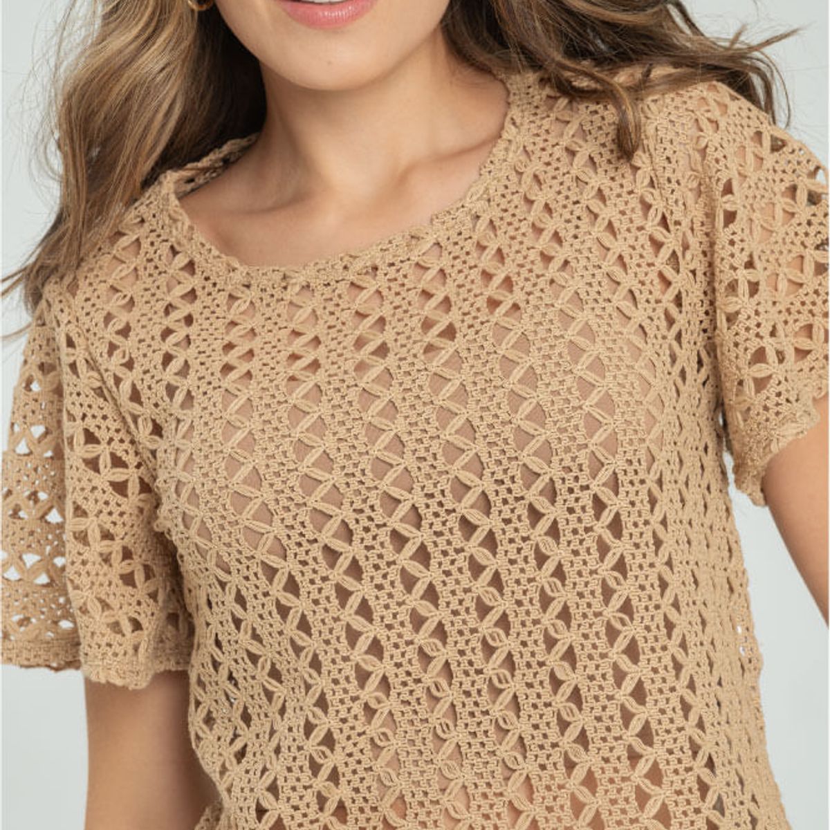 RAGGED - Blusa ellen tejida Beige oscuro Ragged