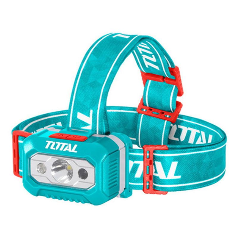 TOTAL - Linterna Minero Recargable 200 Lumenes + Bateria Total