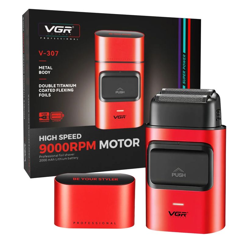 VGR - Afeitadora Eléctrica Profesional Ultrafina V-307 Azul