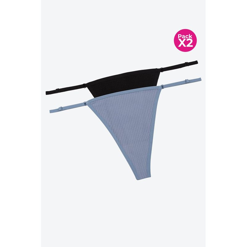 LILI PINK - Panty paq x2 seamless brasilera textura espiga