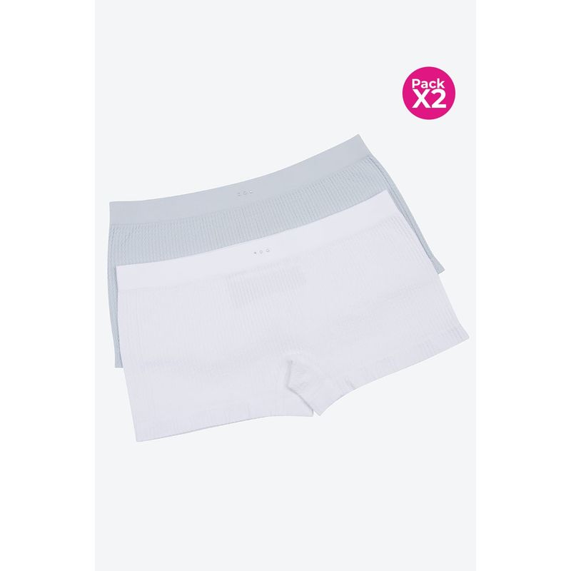 LILI PINK - Panty seamless tipo boxer con textura espiga paquete x2