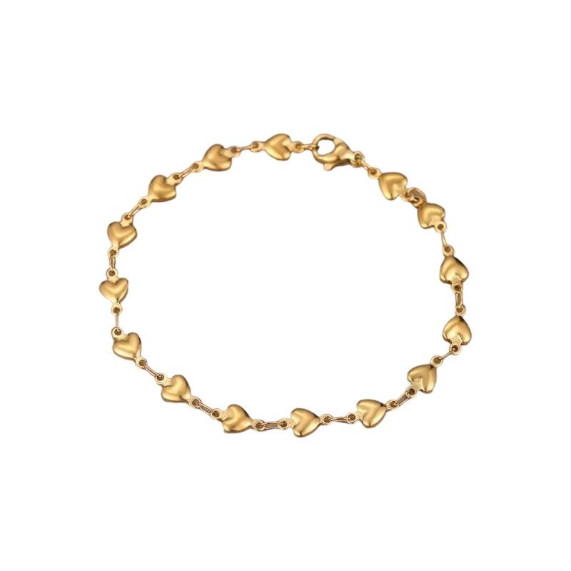 GENERICO - Pulsera Eslavones De Corazon En Acero Inoxidable + Caja