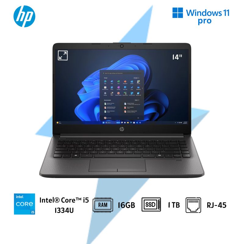 HP - HP NOTEBOOK 240R G9 CORE I5 16GB RAM 1TB SSD color negro RJ-45
