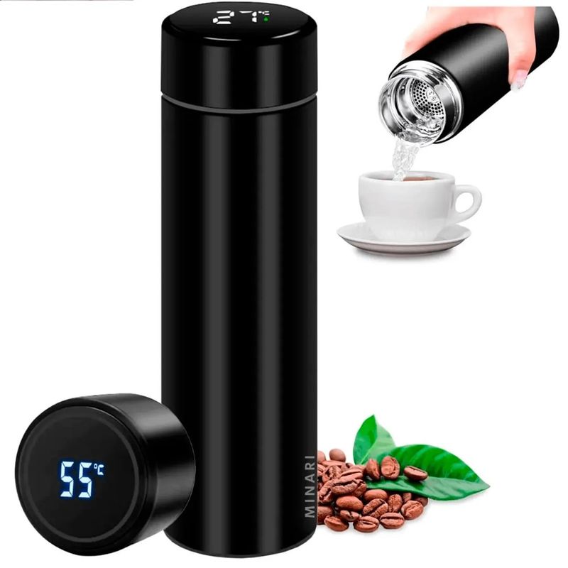 GENERICO - Termo Acero 500ml Digital Sensor De Temperatura De Acero Inoxidable