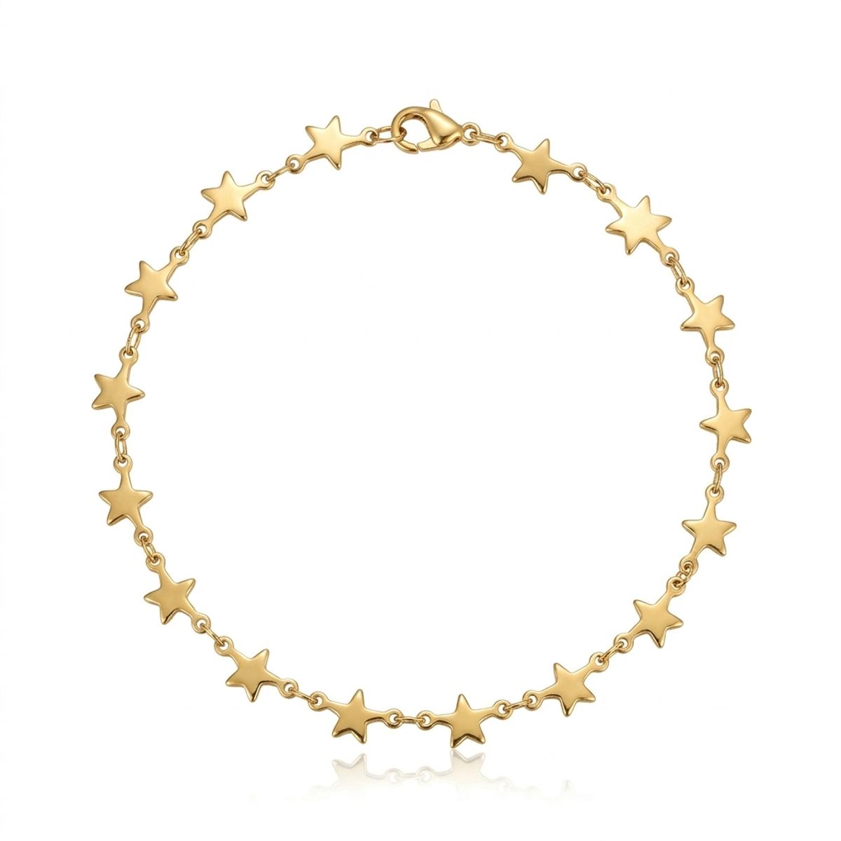 GENERICO - Pulsera Eslavones De Estrellas En Acero Inoxidable + Caja