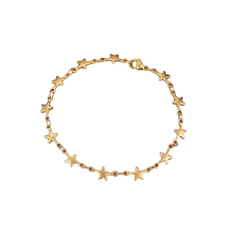 GENERICO - Pulsera Eslavones De Estrellas En Acero Inoxidable + Caja