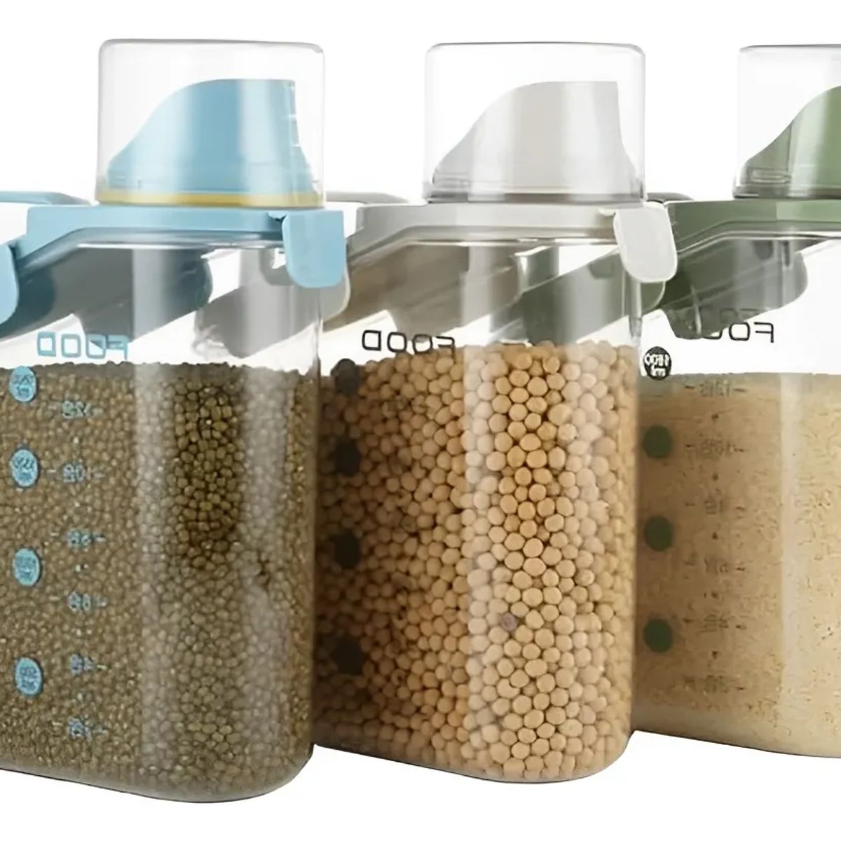 MILOPTS - Contenedor Dispensador Granos Cereales Con Tapa Medidora X3