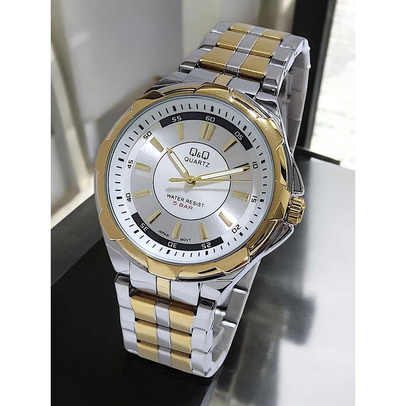 Q&Q - Reloj Q&Q Bicolor Original Para Hombre Acero + Caja QYQ