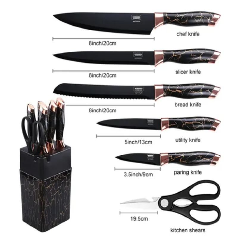 GENERICO - SET CUCHILLOS MARMOL REF RC-6687