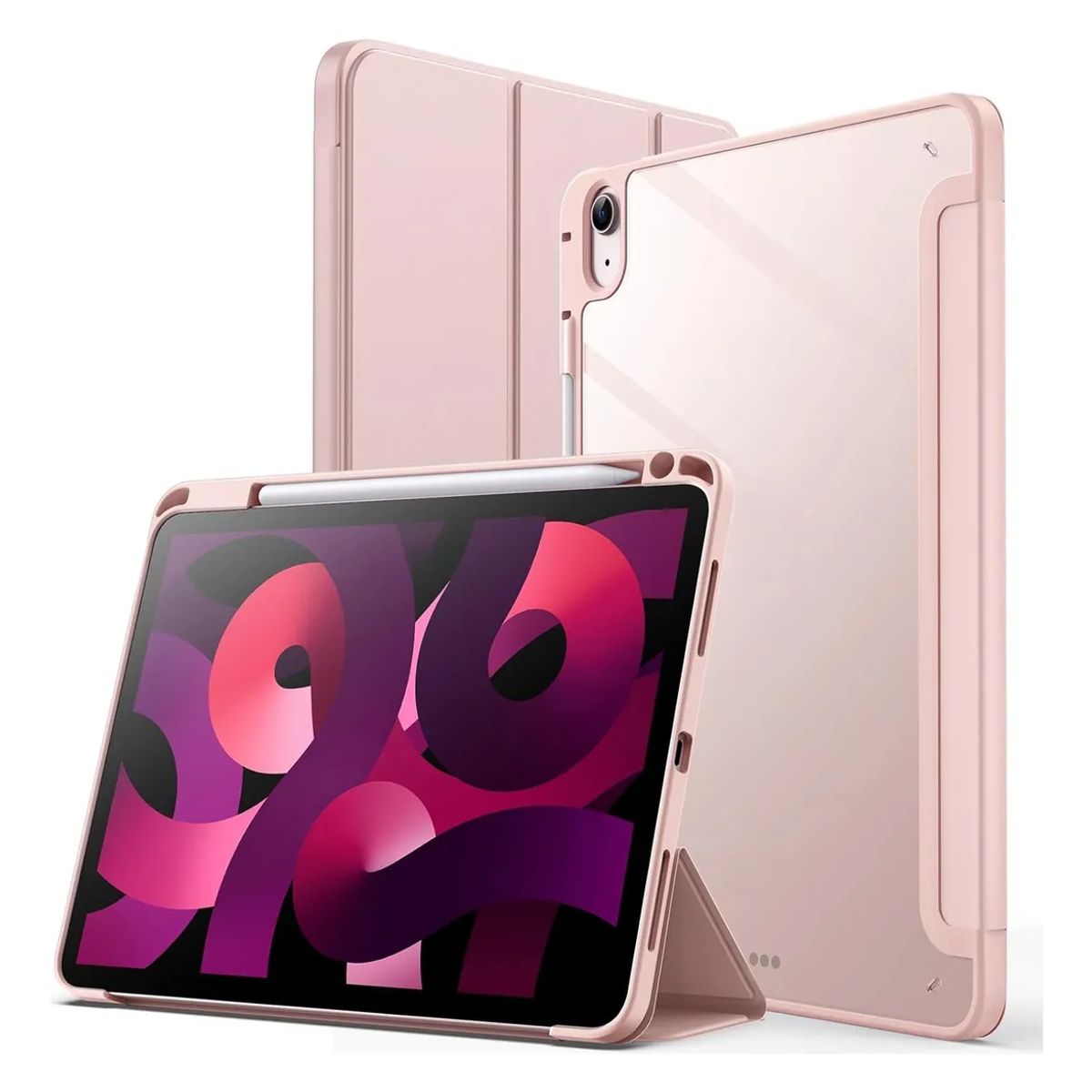 GENERICO - Estuche Smart Case Clear Para iPad Air 45 Rosa