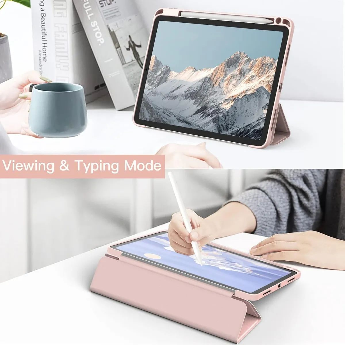 GENERICO - Estuche Smart Case Clear Para iPad Air 45 Rosa