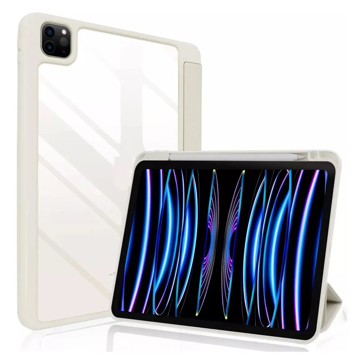 GENERICO - Estuche Smart Case Clear Para iPad Air 11 M3 2025 Gris