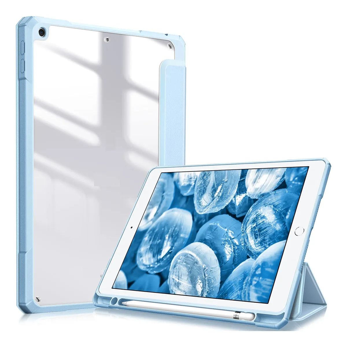 GENERICO - Estuche Smart Case Clear Para iPad Air 11 M2 2024 Azul Claro