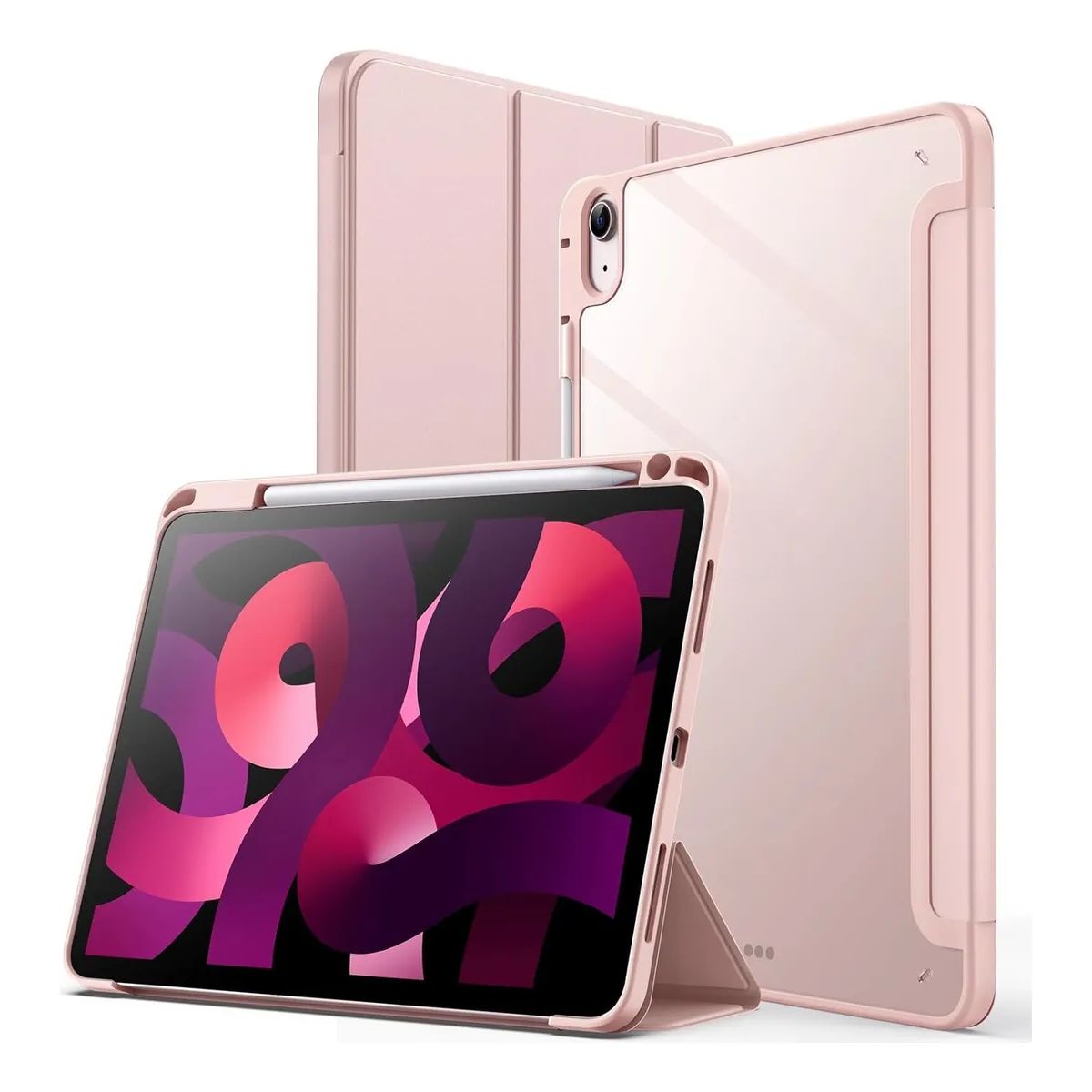 GENERICO - Estuche Smart Case Clear Para iPad Air 11 M3 2025 Rosa