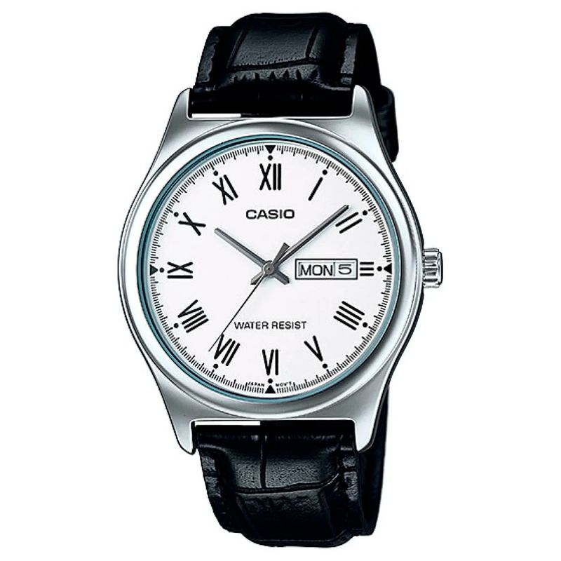 CASIO - Reloj Análogo Casio Original MTP-V006L-7B con Correa de Cuero Negro