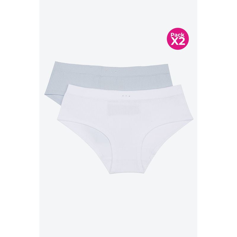 LILI PINK - Panty seamless tipo hipster con textura espiga paquete x2