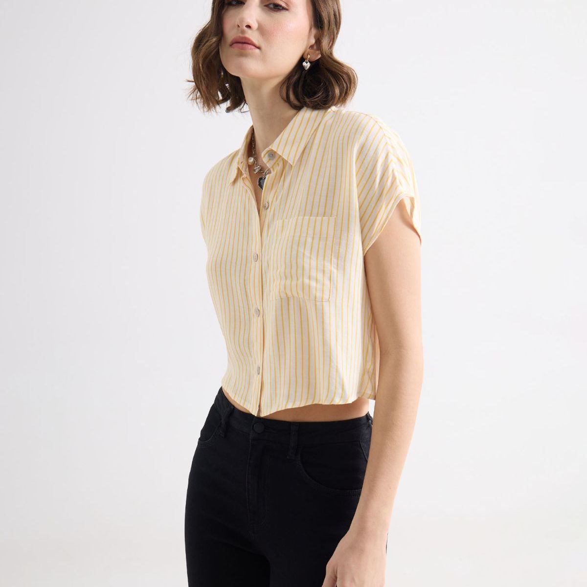 SEVEN SEVEN - Blusa Camisera Crop Top  Para Mujer Beige Seven Seven