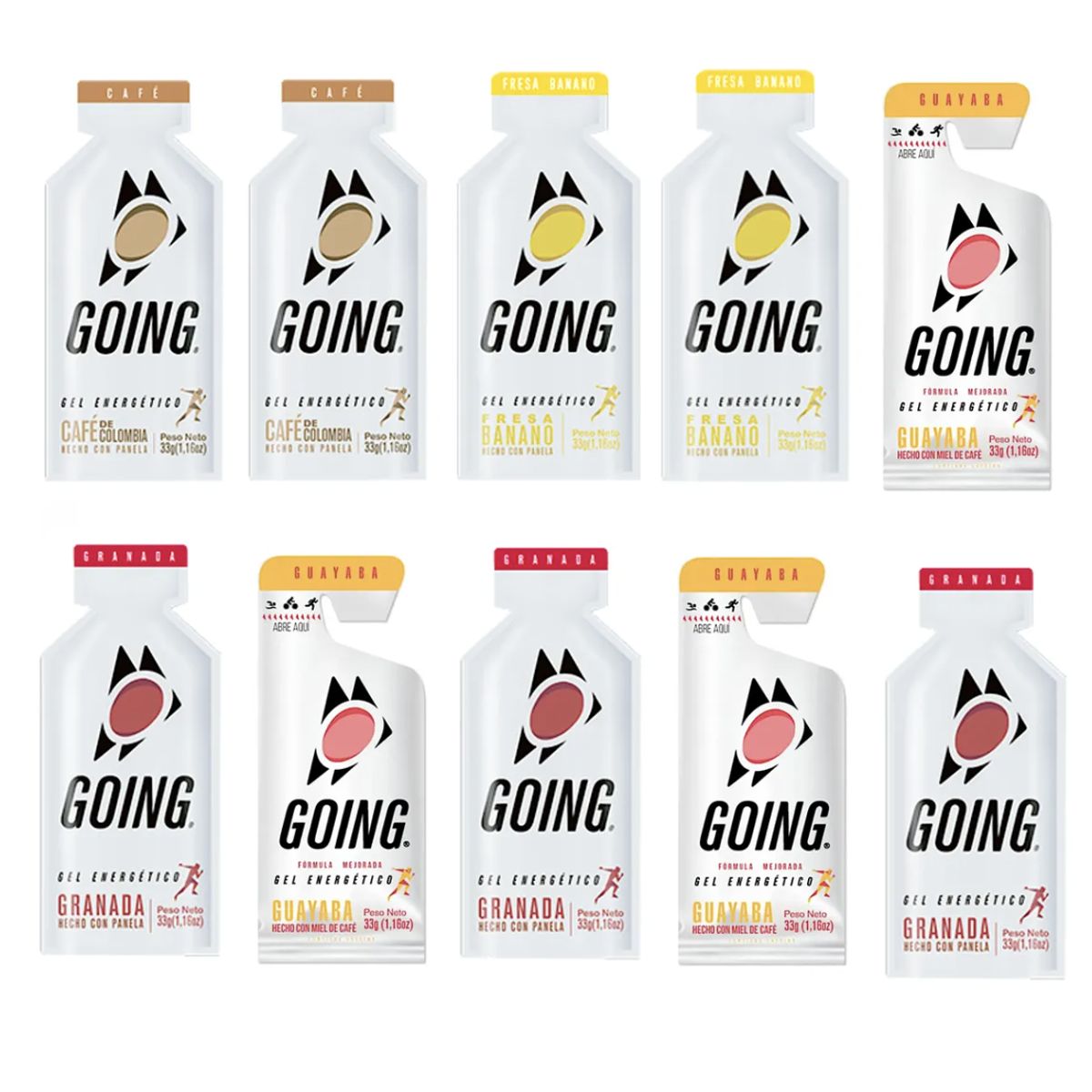 GOING - Going Gel Energetico X10 Sobres Sabor Mixto