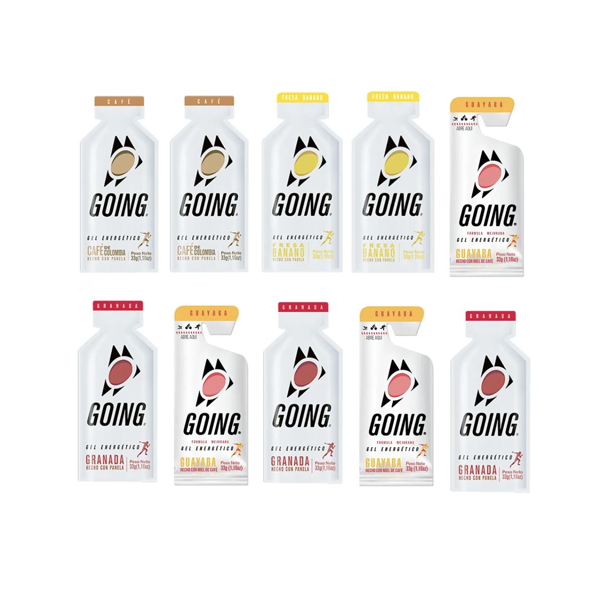 GOING - Going Gel Energetico X10 Sobres Sabor Mixto