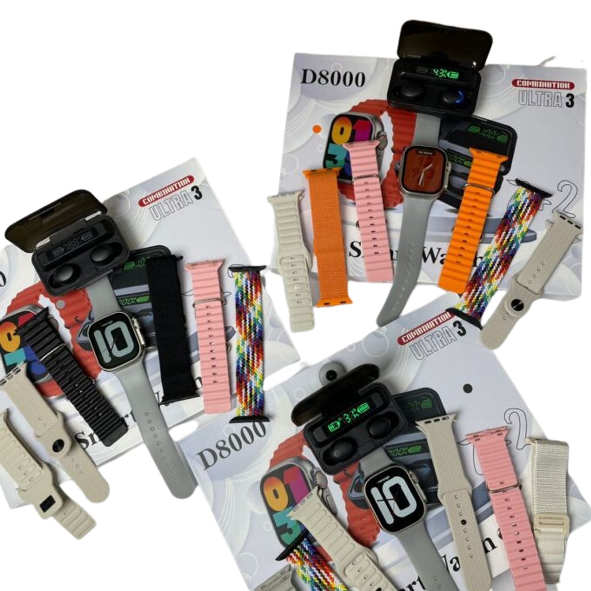 SHUNGA - Combo Smartwatch Ultrafit D8000 Ultra 3
