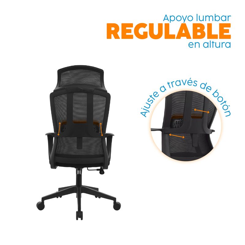 BONNO - Silla Escritorio Ejecutiva Negro Pste Max Bonno