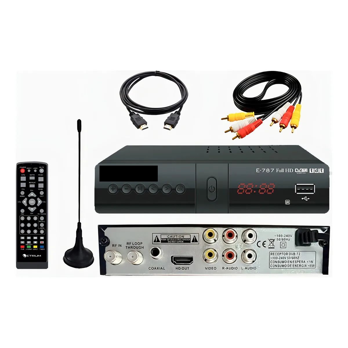 GENERICO - Decodificador Tdt Receptor Tv Digital Dvb Hdmi Antena