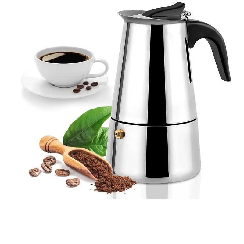 SKY - Cafetera Italiana Espresso Maker Acero Quirurgico 9 Tazas
