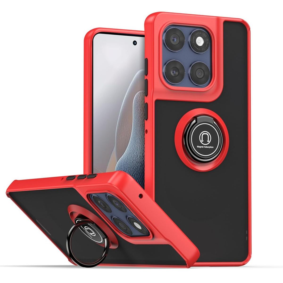 GENERICO - Funda Estuche Mate Compatible Motorola Edge 60 Y 60 Fusion Rojo