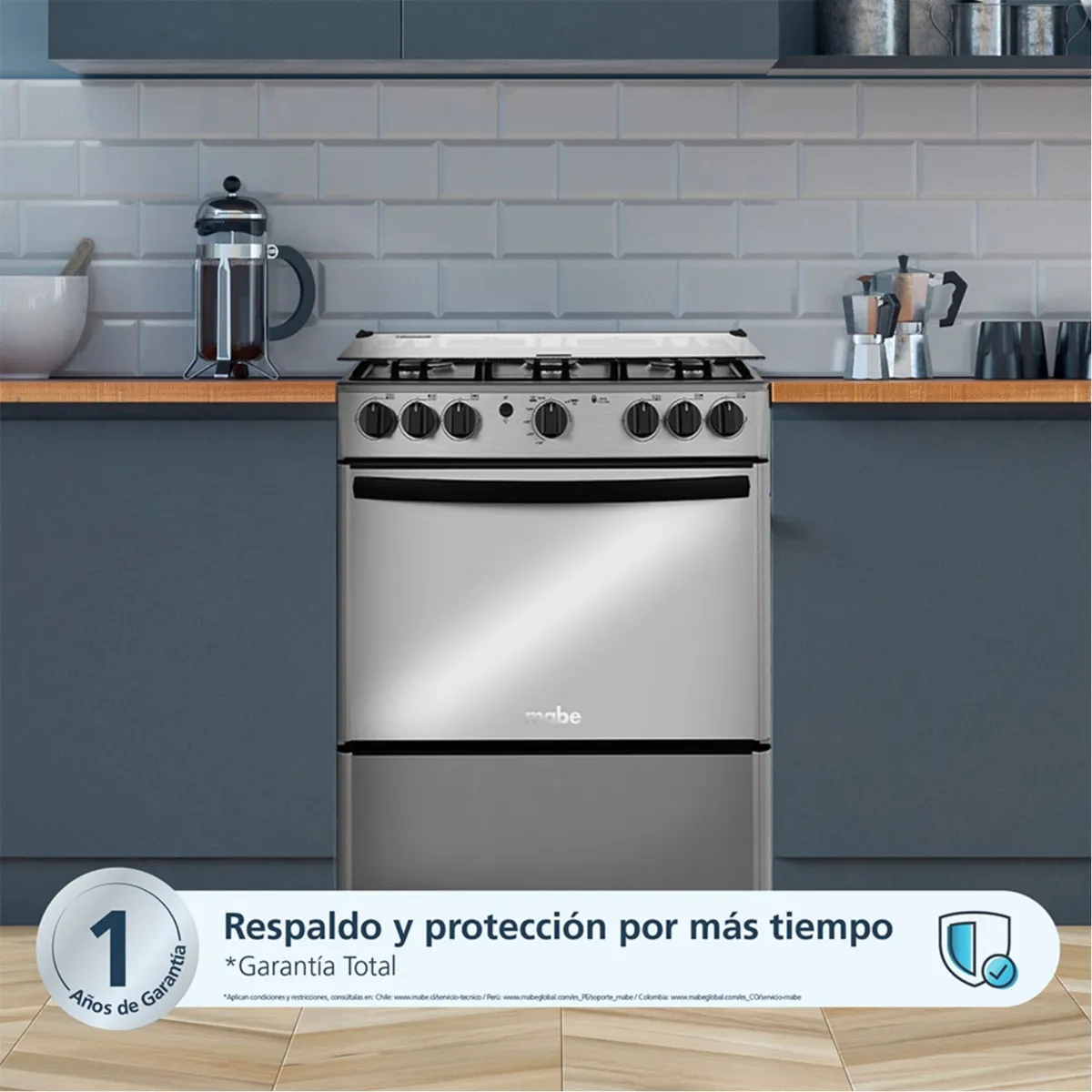 MABE - Estufa de Piso MABE 76cm Gas Natural 4 Ptos EMC30KXX-6 Inox