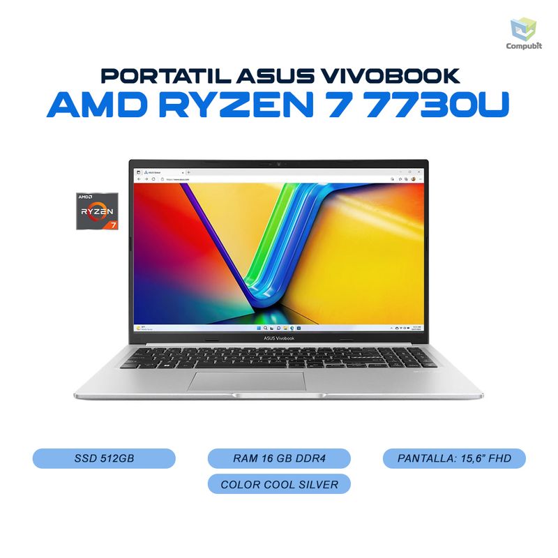 ASUS - Portatil ASUS AMD Ryzen 7 7730U 16GB 512GB SSD - M1502YA-NJ107