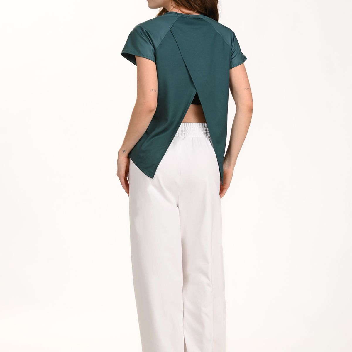 BELIFE - Camiseta manga corta verde para mujer