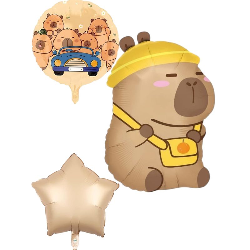 GENERICO - Globos Metalizados Capibara Capybara Fiestas Animales X5