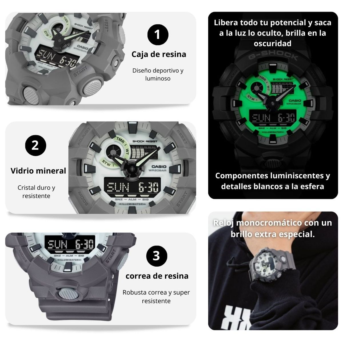 CASIO - Reloj Casio G-SHOCK GA-700HD-8A Diseño Deportivo