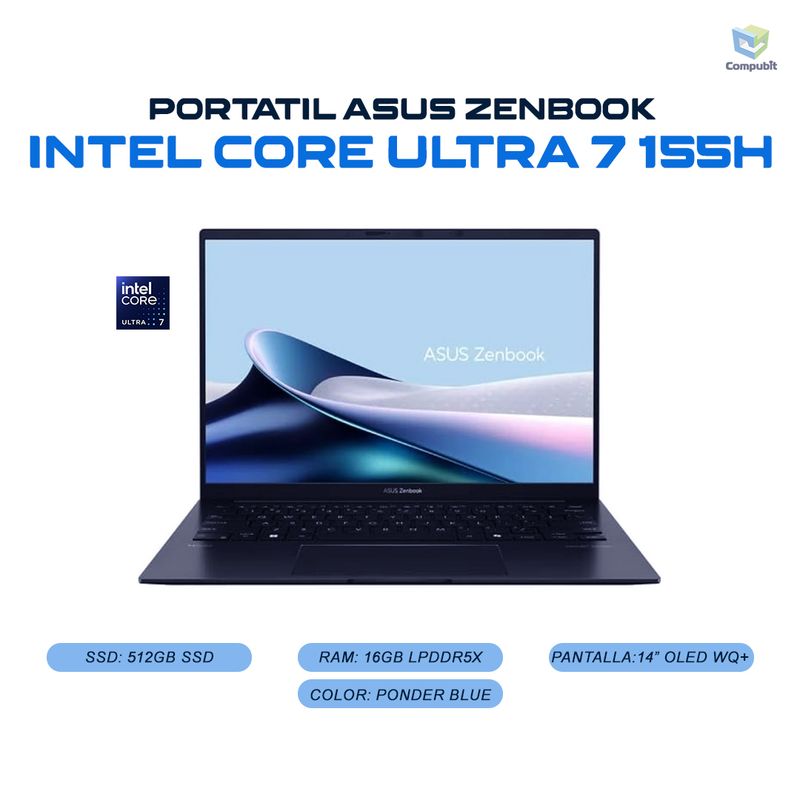 ASUS - Portatil ASUS Zenbook Intel Core Ultra 7 155H 16GB 512GB SSD - UX3405MA-PP1006