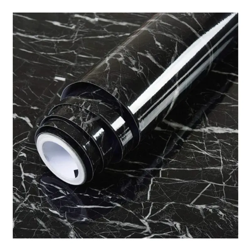 GENERICO - Papel Tapiz De Mármol Negro 5m X 60cm 3d Adhesivo