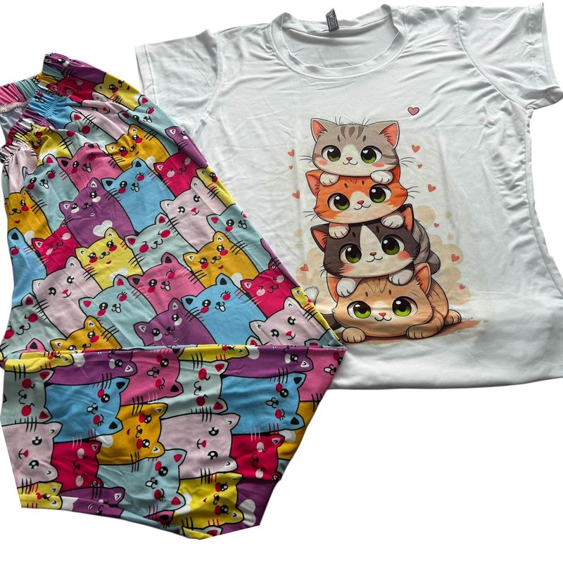 BRYKE - Pijama Niña Gaticos 1 en piel de durazno