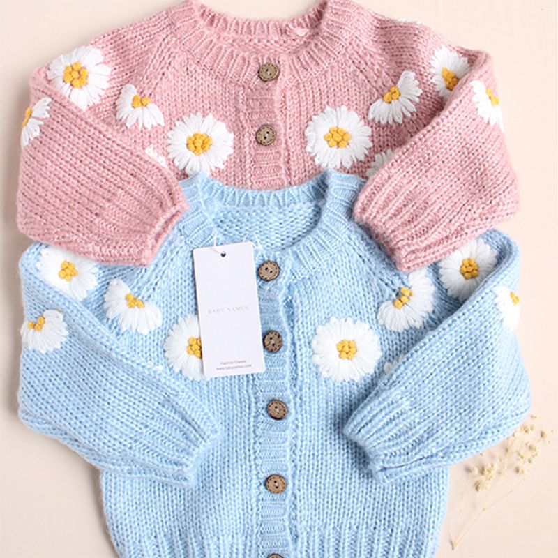 GENERICO - Suéter tejido con flores bordadas  Margarita Baby Samuu