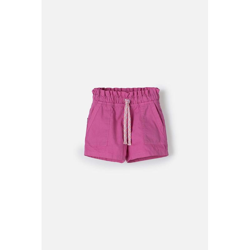 LITTLEMIC - Short de LittleMic con cordón rosado para niña 2T a 5T