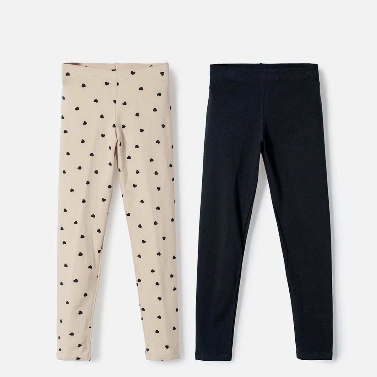 MIC - Pack X2 Leggins de Mic Caqui y negro para niña